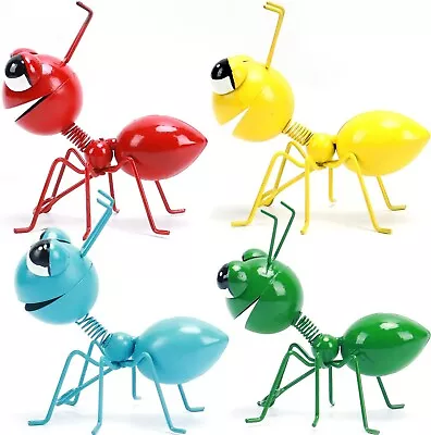 Metal Yard Art Garden Decorative Cute Ant Outdoor Wall Sculptures 4 Pack • $29.60