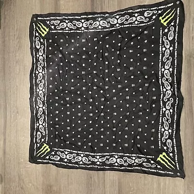 Monster Energy Vintage Handkerchief Bandana Paisley Black Hanky • $35.99