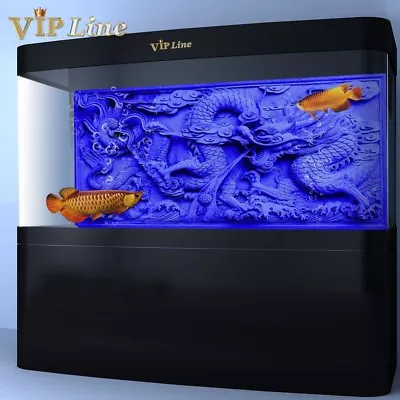 $18.69 • Buy Aquarium Background Poster Blue Relief Dragon HD 3D Fish Tank Decor Landscape