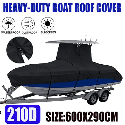 210D 20-24ft Heavy Duty Center Console T-Top Roof Boat Cover Storages Waterproof • $141.99