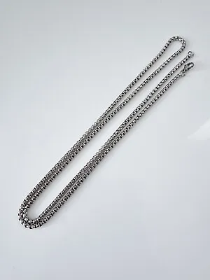 Cool Men Silver Color Stainless Steel Titanium Plated Long Chain Necklace 3x70cm • $13.50