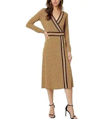 MICHAEL MICHAEL KORS Petite Faux-Wrap Border-Print Dress 12A 1823 • $39.96