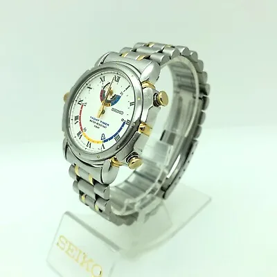 [w1709] SEIKO YACHT TIMER 8M37-7000 All Original Battery Replaced Working VG/EX • $244.71