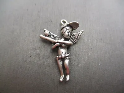 Vintage Sterling Silver **3-d Angel Playing Baseball Charm Pendant** #co801 • $9.99