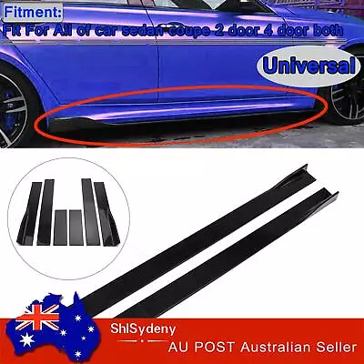 Pair Of Side Skirts Extensions Splitters For VW Golf  Ford Mustang Focus • $122.89