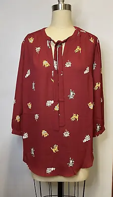 Torrid Disney Cats Peasant Blouse Red Oliver Aristocats Marie 0/L/12 • $45