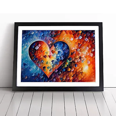 Love Heart Abstract Wall Art Print Framed Canvas Picture Poster Decor • £14.95