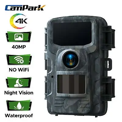Campark 40MP Trail Camera 4K Hunting Wildlife Game Spy Cam PIR Night Vision UK • £33.99