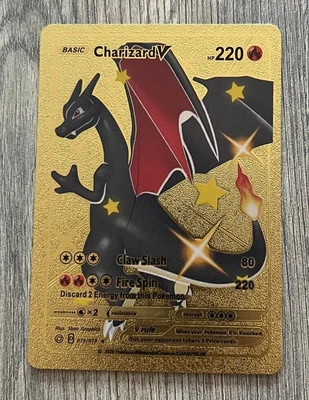 $6 • Buy Brand New Multiple Charizard V Gold Metal Pokemon Cards In Mint Condition ....