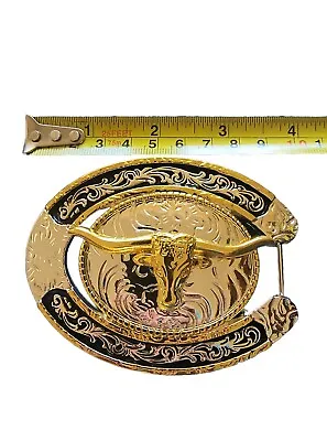 Metal Zinc Alloy Belt Buckle Western Cowboy Bull Head Silver Gold Fashion Style • $15