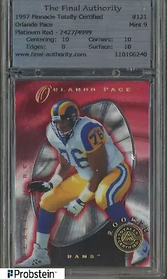 1997 Pinnacle Totally Certified Platinum Red Orlando Pace RC Rookie /4999 FA 9 • $0.99