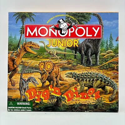 Dig'n Dinos Monopoly Junior COMPLETE 1998 Parker Brothers Dinosaurs Kids • $11.99