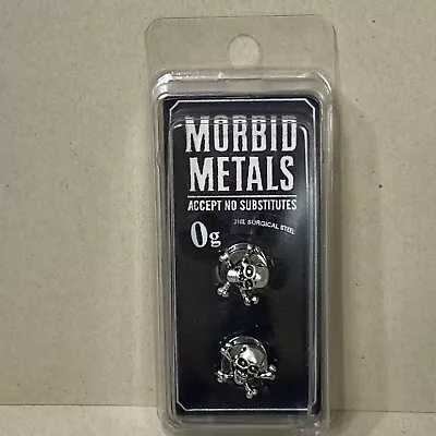 Morbid Metals 0g Skulls 316L Surgical Steel Ear Plug Jewelry • $19.99