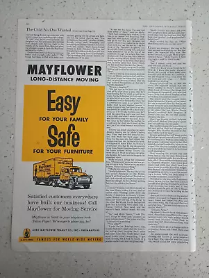 1957 Aero Mayflower Transit Old Ad Moving Truck Trailer 8 Wheeler Notice O265767 • $13