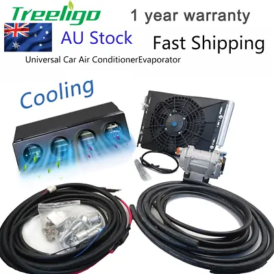 Universal Underdash AC Evaporator Cooling Car Air Conditioner Compressor Kit 12V • $949.99