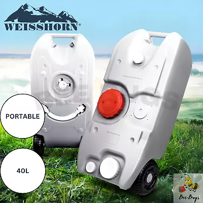 Weisshorn 40L Portable Wheel Water Tanks Tank Camping Motorhome Caravan Storage • $91.89