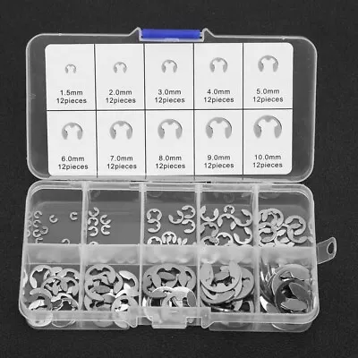 Steel Washer Assortment Kit E Clips C Circlip Set Retaining Ring M1.5 - M10mm • $9.43