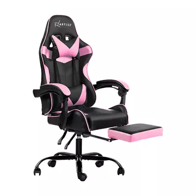$165.93 • Buy Artiss Gaming Office Chair Computer Chairs Racing Recliner Footrest Black Pink