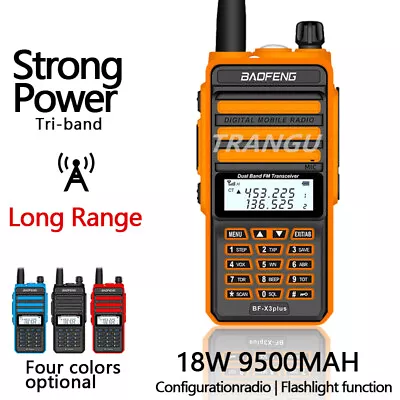 Baofeng X3 Plus 18w 9500mah Walkie Talkie Tri-band Radio Waterproof U/vhf Radios • $45.55