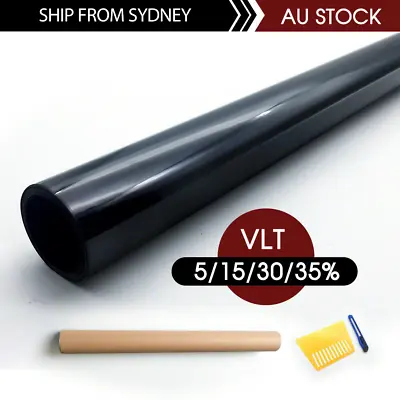 Window Tint Film 5/15/30/35% VLT Black Roll 76cm X 7m Car Auto House Home AU • $17.99