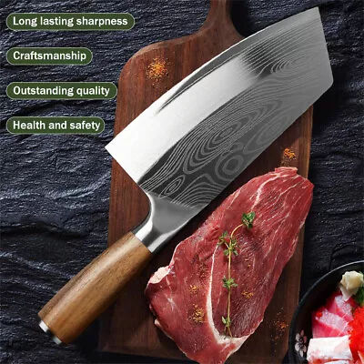$9.99 • Buy 8in Kitchen Knife Cleaver Chopping Meat Butcher Stainless Steel Asian Chef Knife
