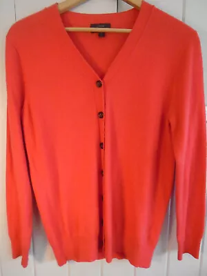 J. CREW Orange Size Medium V-neck Wool Nylon Cashmere  Women's Sweater G.Core • $24.95