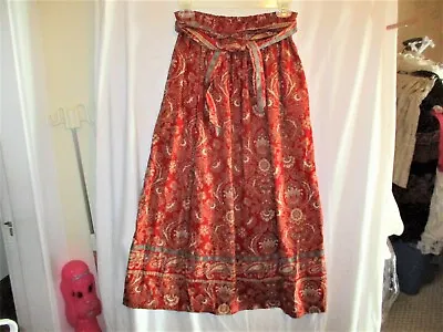 Vintage Vera Bradley Windsor Red Skirt & Belt Cotton Flower Pullover Calf Length • $64.99