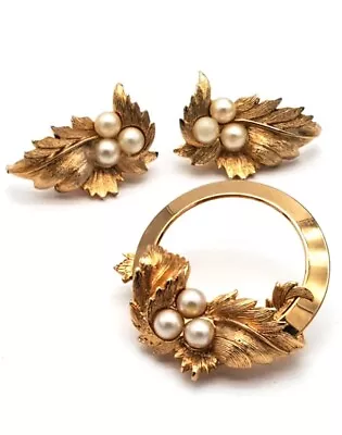 Vintage Brooch & Earrings Set 1965 Sarah Coventry Endearing Parure Signed • $35