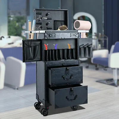 Hairdresser Storage Traveling Cart Trunk For Makeup Artist With Swivel Wheels • $229