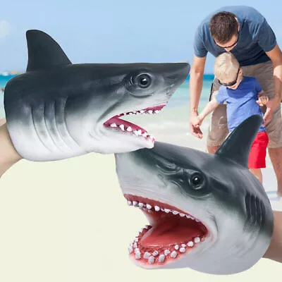 £5.59 • Buy Realistic Stretchy Shark-Head Hand Puppet Soft Animal Gloves Baby Kids Toys