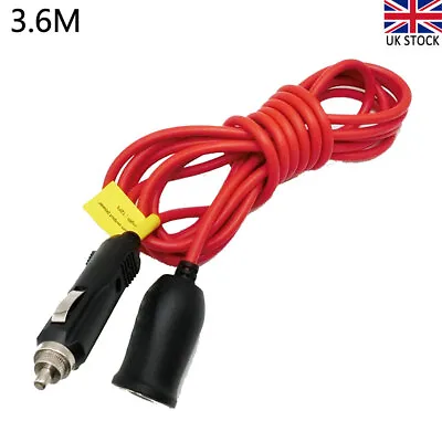 3.6M 12V Car Cigarette Lighter Socket Extension Cable Cord Power Fused Plug Lead • £9.99