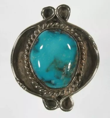 Vintage Navajo Turquoise Sterling Silver Ring Sz 6.75 • $104.99