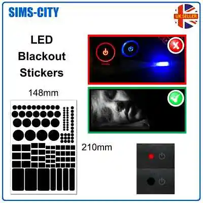 £5.99 • Buy LED Light Cover Dims Electronics Vinyl Stickers Various Sizes And Colours LED1