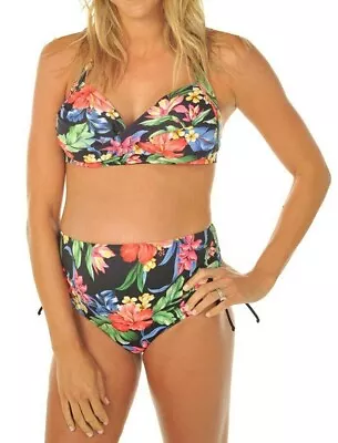 Prego Women's Maternity Hawaiian Bombshell Bikini Black Size Small - • $39.99