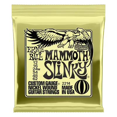 $14.95 • Buy Ernie Ball Mammoth Slinky Nickel Wound Electric Guitar Strings, 12-62 Gauge