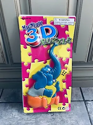 Vintage 3D Magnetic Puzzle Elephant W/ Guitar Kids Children’s Fridge 1990s Toy • $12.98