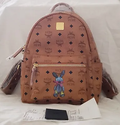 MCM Mini Classic Rabbit Backpack Visetos Cognac NWT  • $790