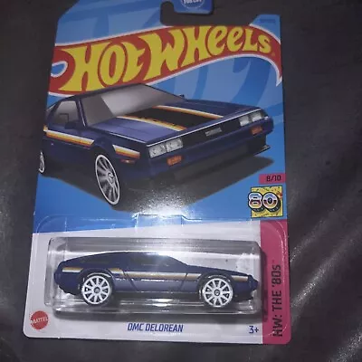 2023 Hot Wheels DMC Delorean Blue HW The 80's 8/10 Dark Blue 101/250 VHTF • $1.85