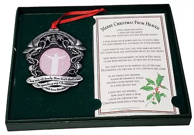 Merry Christmas From Heaven Photo Ornament Loved One Memorial Decoration 3.5” • $19.99