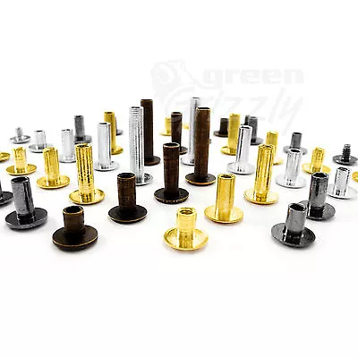 £35.18 • Buy Chicago Binding Belt Screw Studs Interscrews 6 9 13 20 Mm Nickel Antique Gold 