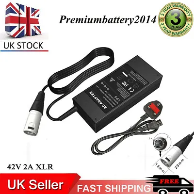 Battery Charger For Electric Bicycle E-Bike 36V 42V VOLT XLR Power Supply • £12.99