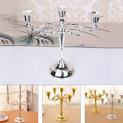 Metal Candle Holder Candelabra Stand Dining Table Candlesticks Home Table Decor • £10.99