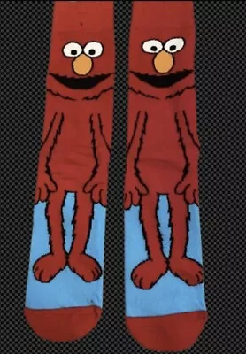 Elmo Sesame Street Family New Crew Socks. Solid Red Elmo Design Stretchy • $11