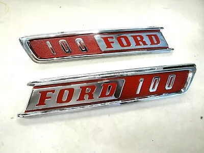 1967 67 F100 Ford Truck Hood  Emblem Chrome Pair • $157.25