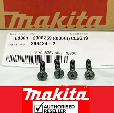 4X Genuine Makita TAPPING SCREW 4X20 TM3000C Parts No. 266424-2 • £4.96