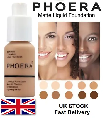 £7.39 • Buy PHOERA® Liquid Matte Flawless Long Lasting Full Coverage Foundation Concealer