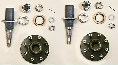 7000# Build Your Own Trailer Axle Kit W/8 X 6.5 Lug Hubs FLANGED Round Spindle • $312.99