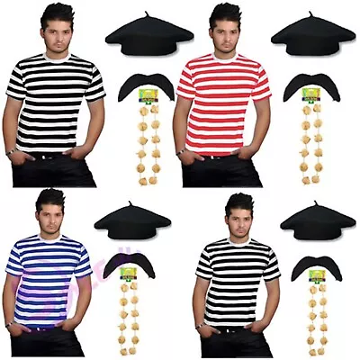 FRENCH MAN Fancy Dress Costume FRANCE Waiter Frenchman Stag Party 4 PCS Set Lot • £22.25