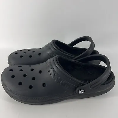 Crocs Mammoth Black Fleece Lined Slip On Clogs Size Men’s 14 EUC • $26.89