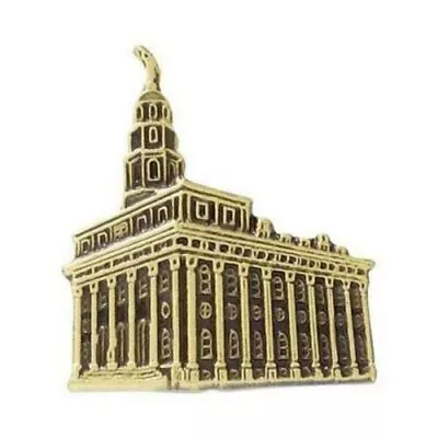 J107AG Pin Tie Tack Nauvoo Temple Gold Alloy One Moment In Time Mormon LDS CTR • $8.99